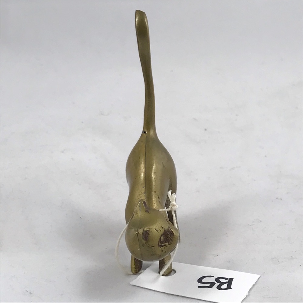 Vintage MidCentury Modern Brass Cat Ring Holder B5 - Picture 6 of 10